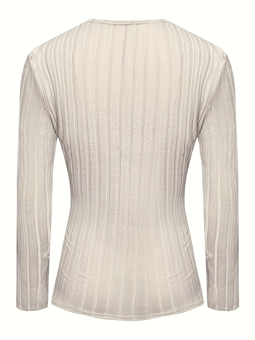 Casual V Neck Long Sleeve T-Shirt-Bennys Beauty World