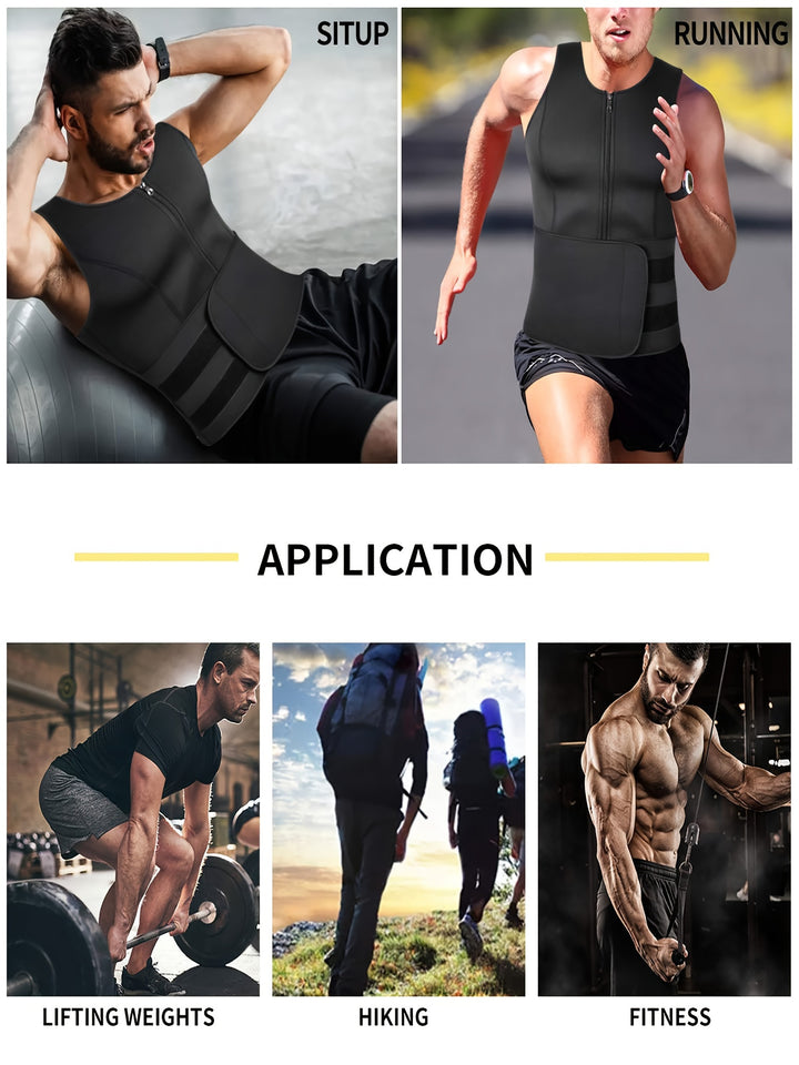 TKPARK Men's Adjustable Compression Tank Top &amp; Waist Trainer