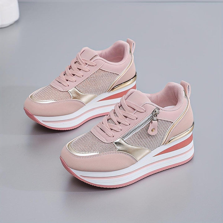 Women's Thick-Soled Elevated Lace-up Sports Shoes