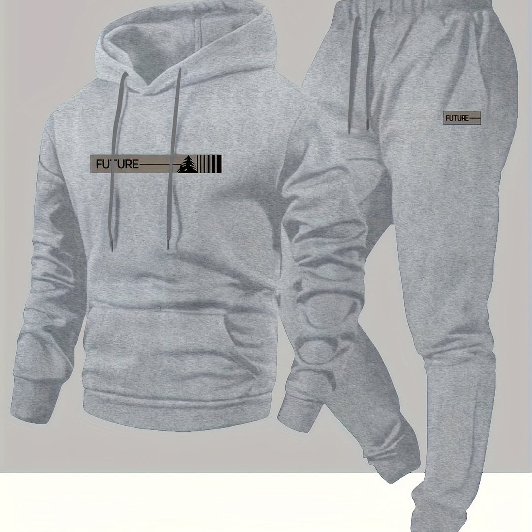 Men's Two-Piece Set Hoodie and Tapered Sweatpants