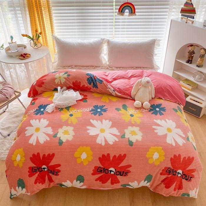 Double-sided Warm Coral Fleece Duvet Cover