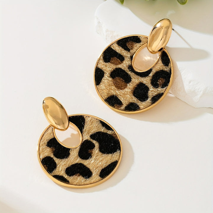 1 Pair of Leopard Print Earrings Fashionable Earrings
