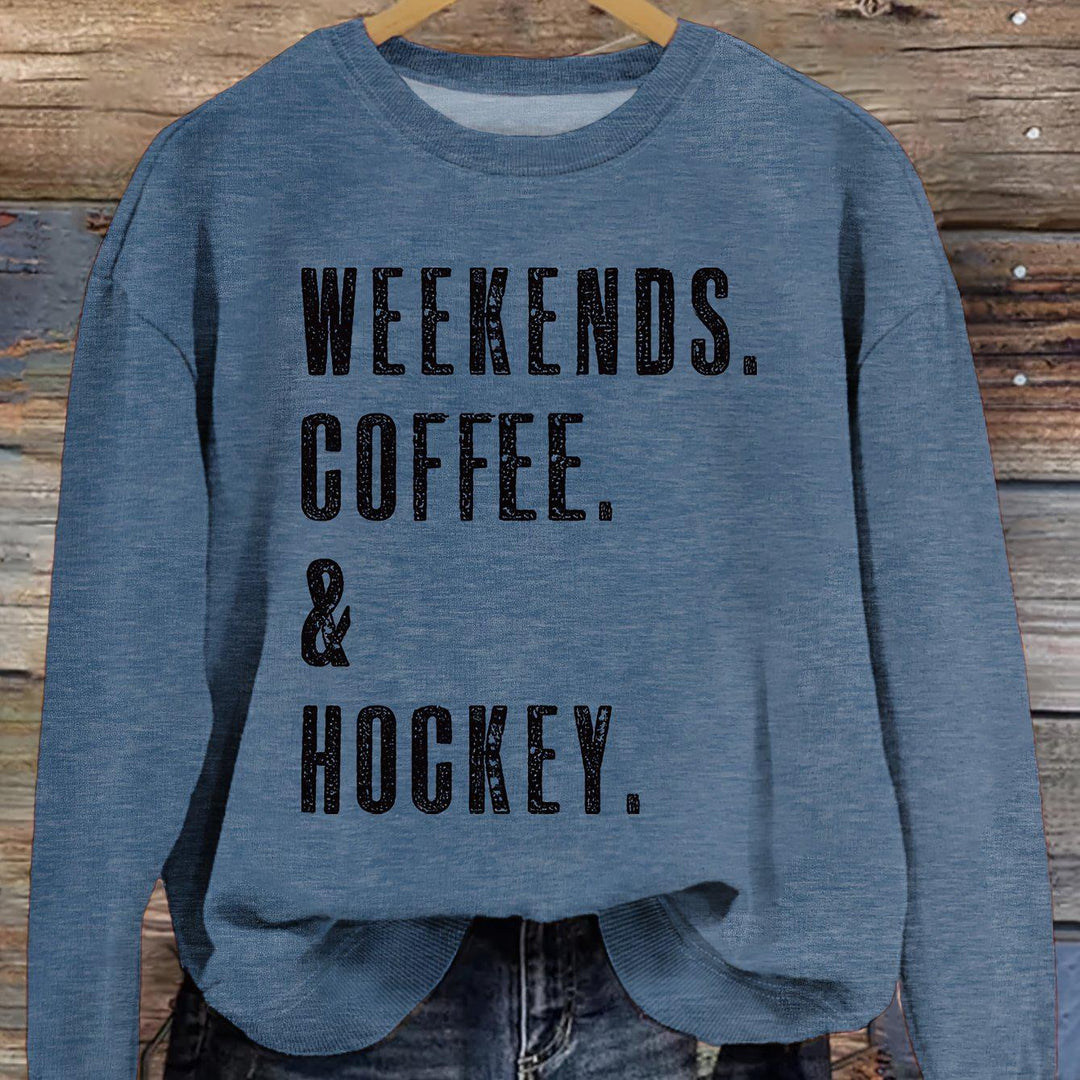 Coffee & Hockey Print Shirt-Bennys Beauty World