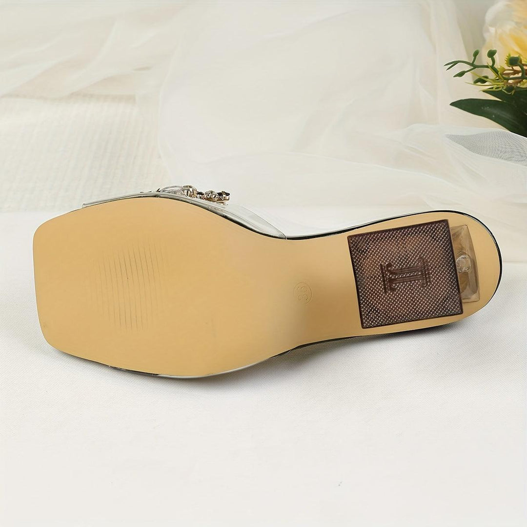 Women's New Rhinestone-Embellished Pyramid Heel