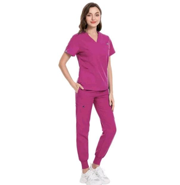 Multicolor Scrubs Short Sleeve Tops+Pants Nursing Uniform-Scrubs-Bennys Beauty World