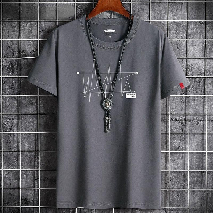 Men's Loose Cotton Fashion Short Sleeve T-shirt-shirt-Bennys Beauty World