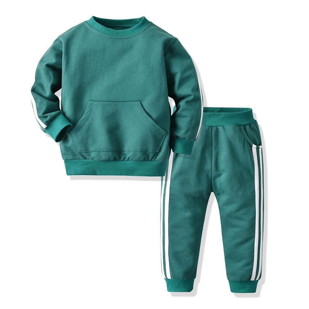 top and top Baby Clothing Sets Baby Boy Girls Clothes 2PCS Outfits Fleece Hooded Tops Pants Bebes Tracksuit Sports Clothes-0-Bennys Beauty World