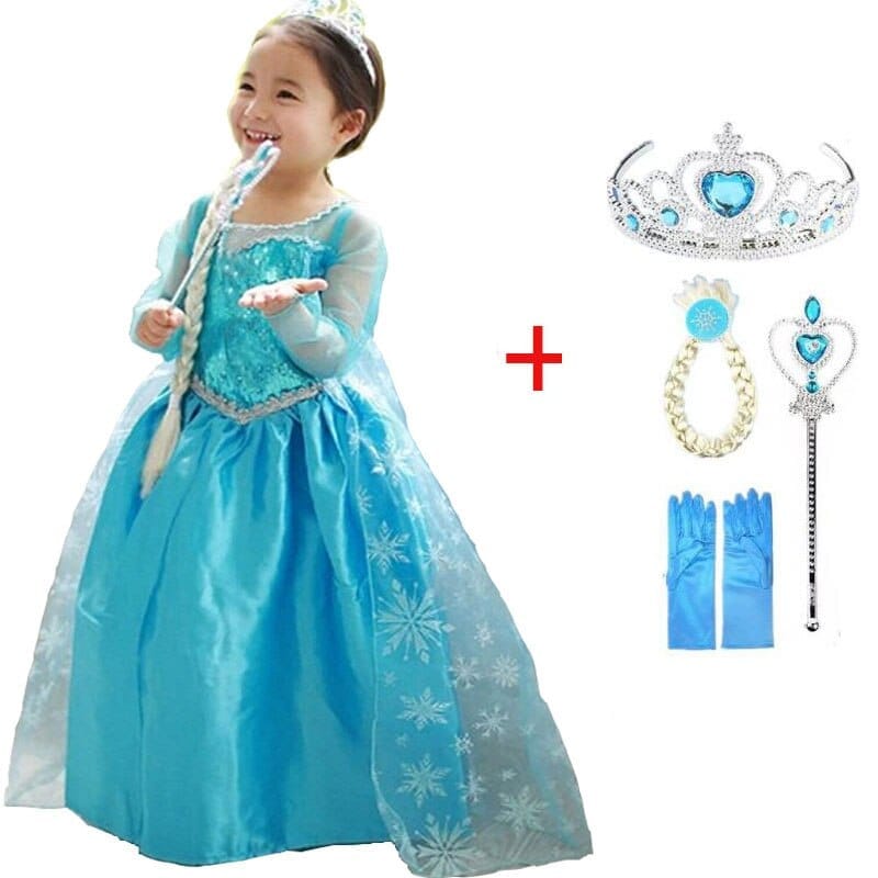 Kids Dresses for Girls Princess Anna & Elsa  Birthday Party Clothing BENNYS 