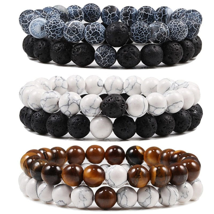 Lava Stone Tiger Eye Beaded Yoga Bracelets for Men And Women BENNYS 