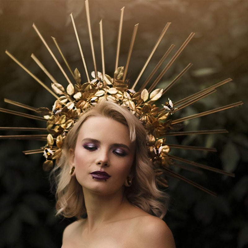 Materntiy Photography Props Dress Gold Halo Crown-tiara-Bennys Beauty World