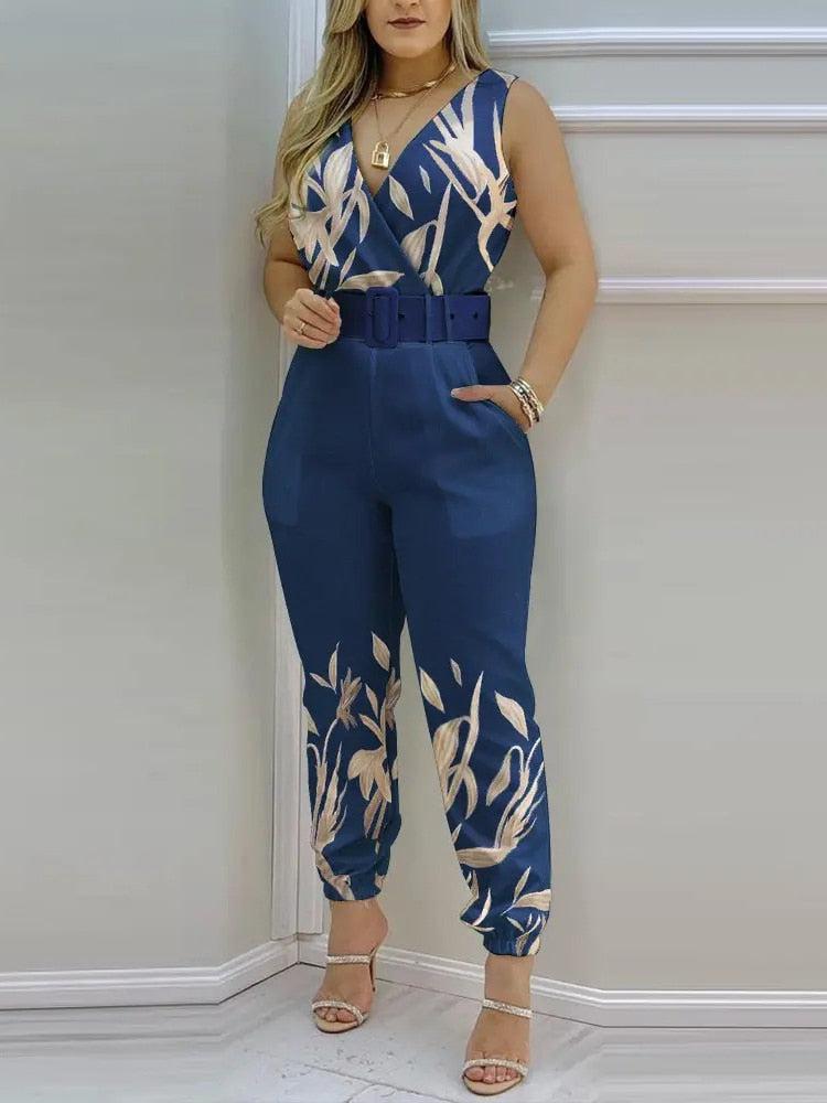 Women's Summer V-neck Jumpsuit-jumpsuit-Bennys Beauty World