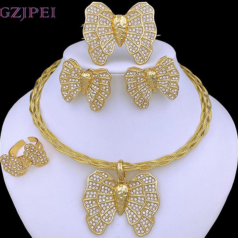 Gold Color Women's Wedding Party Jewelry Sets-Jewelry-Bennys Beauty World